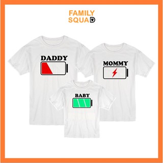 สินค้า (จัดส่งอีกครั้ง 31 สค.) เสื้อครอบครัว Family Battery SET เสื้อยืด มีให้เลือกทั้งเด็ก และผู้ใหญ่ ผ้านุ่ม ลายสวย ไม่ย้วย