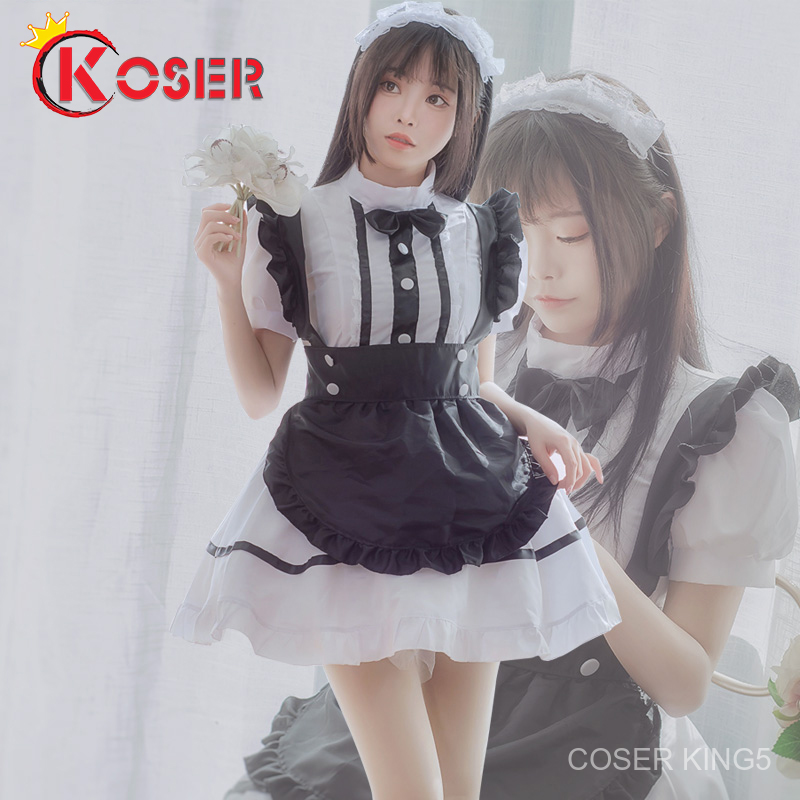 ชุดนักเรียน-ญี่ปุ่น-japanese-cosplay-french-apron-maid-servant-lolita-costume-uniform-บทบาทเล่น