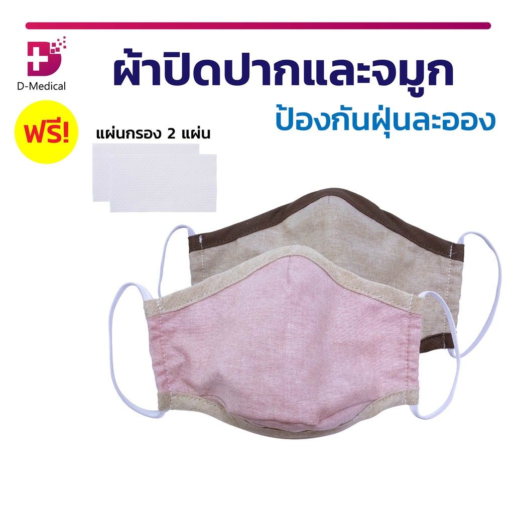 ผ้าปิดปากและจมูก-ป้องกันฝุ่น-ฟรี-แผ่นกรอง-2-แผ่น-สามารถซักได้-มีช่องใส่แผ่นกรอง-มีแผ่นลวดกระชับให้เข้าสันจมูก