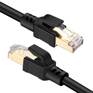 ภาพขนาดย่อของภาพหน้าปกสินค้าสายแลนด์ RJ45 Cat8 Network Ethernet Cable Gold Ultra-thin 40Gbps มีความยาว 15M/20M/30M/50M/100M จากร้าน sanseansrisawan บน Shopee