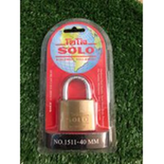 กุญแจล็อค แม่กุญแจ Solo(โซโล) รุ่น1511 สีทองเหลือง หูสั้น ขนาด40มม. พร้อมลูกกุญแจ3ดอก