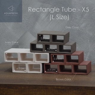 Rectangle Tube (L Size) - X5 ท่อเซรามิคสี่เหลี่ยมผืนผ้าขนาดใหญ่ ต่อติดกัน 5 ช่อง สำหรับตกแต่งตู้ปลา บ้านสัตว์เลี้ยง