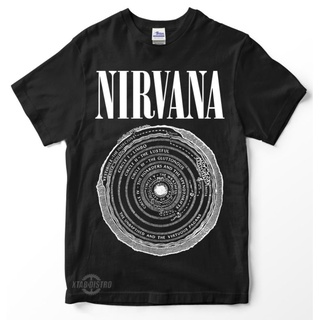 เสื้อยืดผ้าฝ้ายเสื้อยืดพรีเมี่ยม แขนสั้น พิมพ์ลาย nirvana 5 VESTIBULE CIRCLE nirvana nirvana nevermind in uteroL XL  XXL