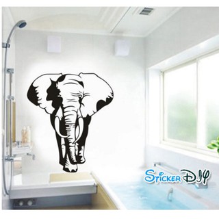 SALE Transparent wall sticker สติ๊กเกอร์ติดผนัง ช้างใหญ่ (กว้าง190cm.xสูง65cm.)