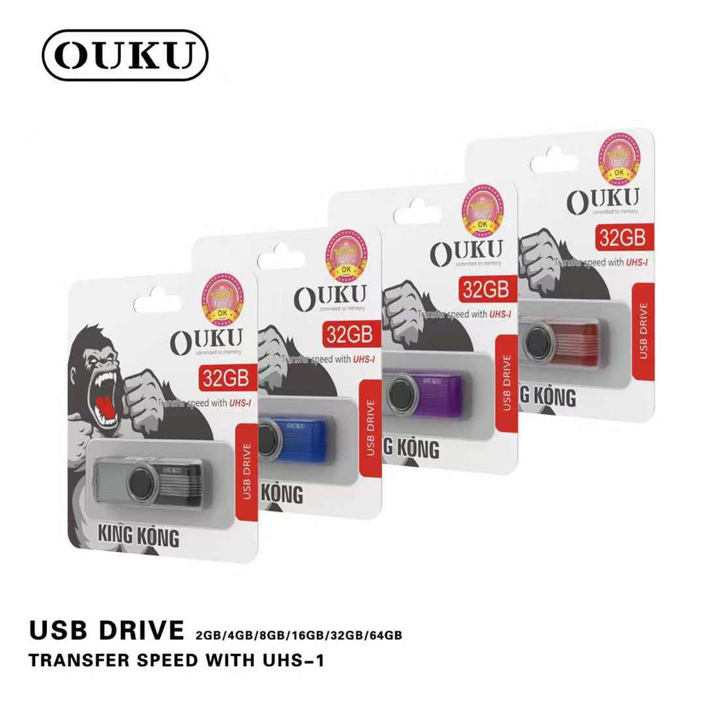 ภาพสินค้าOuku kingkong USB Flash Drive 2GB/4GB/8GB/16GB/32GB/64GB แฟลชไดร์ฟ แฟลชไดร์ จากร้าน orsen_official_store บน Shopee ภาพที่ 8