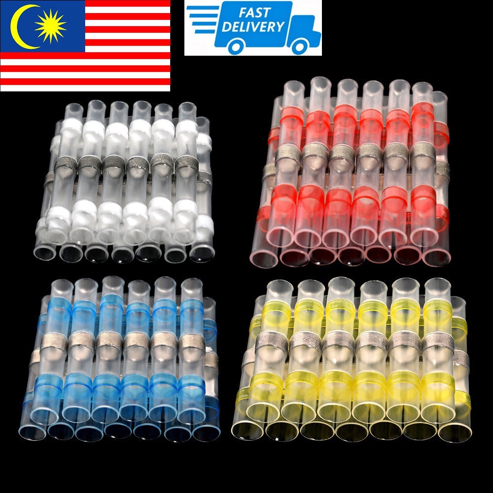 50pcs Solder Seal Wire Connector - หดความร้อน Solder Butt Connectors ...