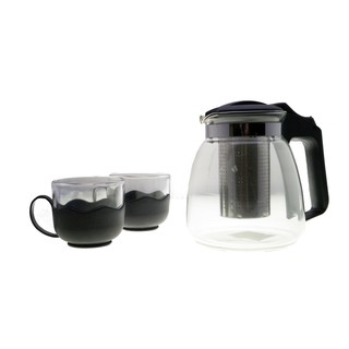 ชุดกาแก้วพร้อมใส้กรองชาและถ้วย4ใบ G301/4(Set of glass tea kettle and 4 pieces of mug)