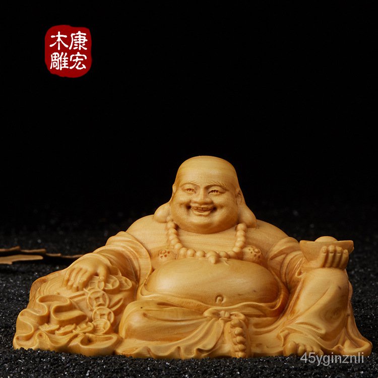 yueqing-boxwood-ไม้แกะสลักสนับสนุน-yuanbao-maitreya-แกะสลักงานฝีมือเครื่องประดับ-o5go