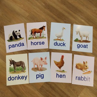 ภาพขนาดย่อของภาพหน้าปกสินค้าBig card สัตว์ป่ามหาสนุก แฟลชการ์ด Flash Card Animal การ์ดคำศัพท์พื้นฐาน บัตรคำ เสริมพัฒนาการ flashcard สัตว์น่ารัก จากร้าน papa1shop บน Shopee