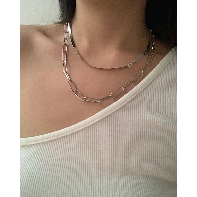 classic-two-layers-silver-necklace