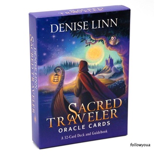 Folღ Sacred Traveler Oracle 52 Cards Deck And Guidebook เกมกระดานลายทาโรตภาษาอังกฤษสําหรับครอบครัวปาร์ตี้
