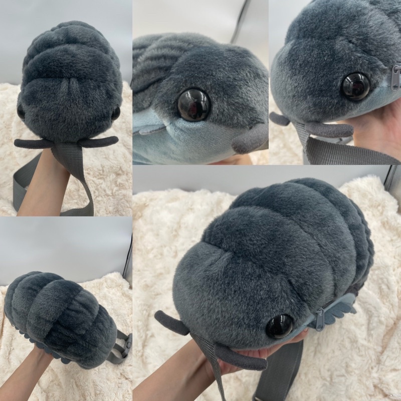 กระเป๋าคาดอก-ไอโซพอดสีเทาเข้ม-ใส่ของได้จริง-น่ารักมาก-isopod-dangomushi