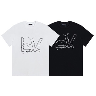 [S-5XL]เสื้อยืดแขนสั้นลําลอง เนื้อผ้าฝ้าย ทรงหลวม ขนาดใหญ่ แฟชั่นคู่รัก สไตล์คลาสสิก สําหรับผู้ชาย และผู้หญิง