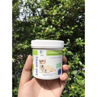 สินค้า Petside Clean Ear Wax 100 แผ่น ที่เช็ดหูน้องหมาน้องแมว🐶🐺