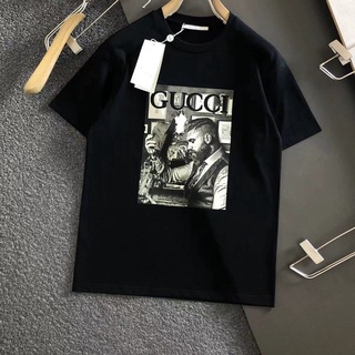 เสื้อยืดโอเวอร์ไซส์เสื้อยืดแขนสั้น ทรงหลวม พิมพ์ลายตัวอักษร Gucci แฟชั่นฤดูใบไม้ผลิ และฤดูร้อน สําหรับผู้ชาย และผู้หญิงS