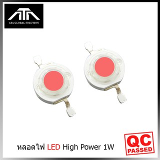 หลอดไฟ LED High Power 1w ให้แสงแรงกินไฟเพียง1วัตต์  มีขนาด 1วัตต์ (สีแดง) - (แพ็ค 2 ชิ้น)