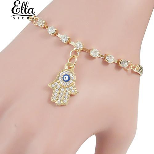 สุภาพสตรี-hamsa-fatima-จี้มือดีสร้อยข้อมือ-rhinestone-ประกายเงางาม