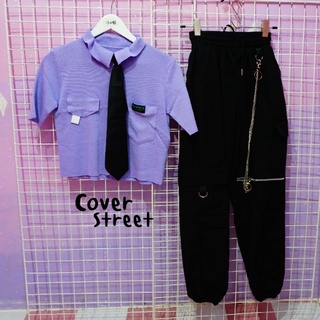 🖤 Cover Street❤️ชุดเช็ต เสื้อ+กางเกง 🔥ชุดเต้น ชุดcover เสื้อสตรีท💜