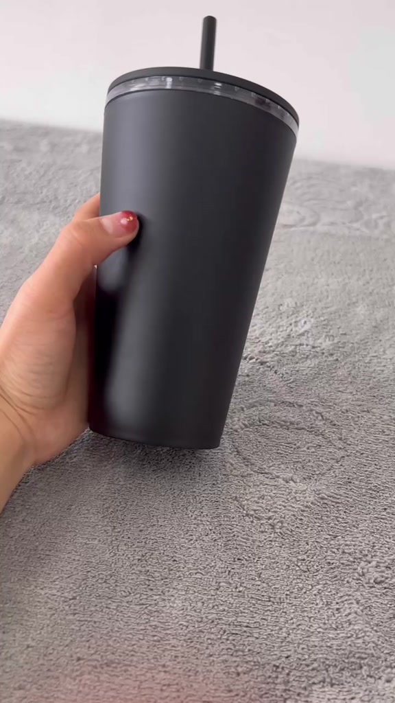 ปรับแต่ง-starbucks-tumbler-matte-black-coffee-cup-double-layer-frosted-straw-cup-cynthia