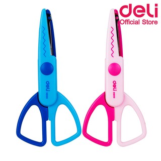 สินค้า Deli D60001 Scissors กรรไกรซิกแซก ขนาด 136mm สีสันน่ารัก (คละสี 1 ชิ้น) กรรไกร กรรไกรซิกแซก กรรไกรตกแต่ง อุปกรณ์สำนักงาน