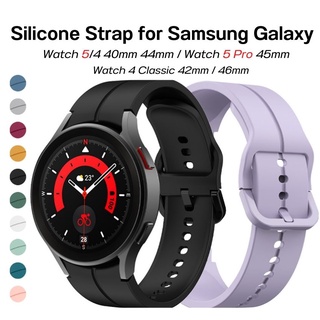 สายนาฬิกาข้อมือซิลิโคน สไตล์คลาสสิก แบบเปลี่ยน สําหรับ Samsung Galaxy Watch 5 Pro Galaxy Watch 5 4 44 มม. 40 มม. Galaxy Watch 4 Classic 46 มม. 42 มม.