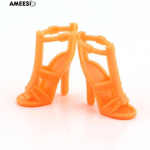 ameesi-ลักษณะที่แตกต่าง-12-คู่สีสันน่ารัก-assorted-สำหรับตุ๊กตาบาร์บี้-doll-รองเท้า