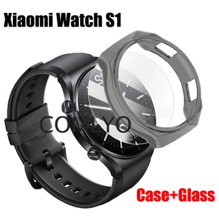สําหรับ Xiaomi watch S1 เคส TPU นิ่ม ป้องกัน กันชน กระจก หน้าจอ ฟิล์มกันรอย อุปกรณ์เสริม