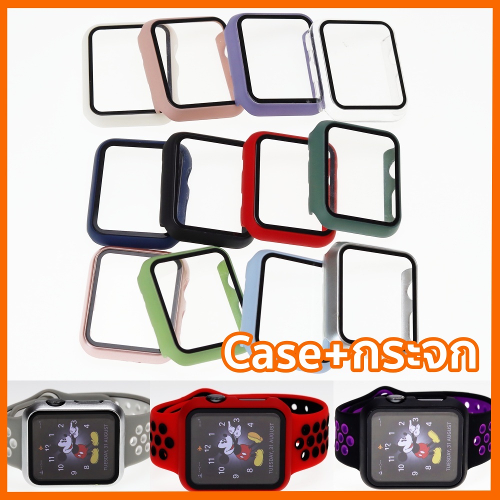 ภาพหน้าปกสินค้าCase พร้อมกระจกกันรอยคลุมรอบหน้าจอ Apple watch แบบสีด้าน