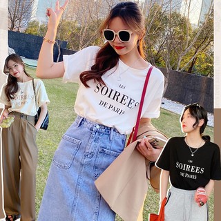 เสื้อยืด สไตล์เกาหลี  แขนสั้นผู้หญิง 2021 ฤดูร้อนใหม่หลวมเกาหลีรุ่น LES