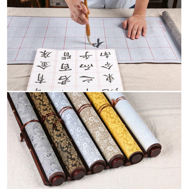 รูปภาพสินค้าแรกของพู่กันจีน (書道书法서예)กระดาษพิเศษสำหรับคัดอักษรจีนใช้แค่น้ำเปล่า recycle paper(Gold colorสีทอง) 水寫布