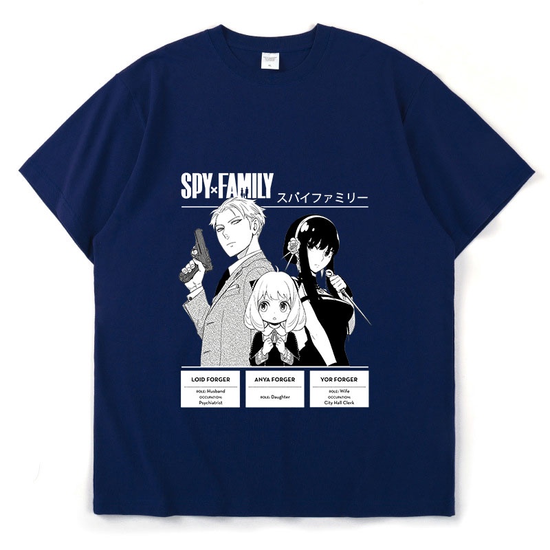 เสื้อยืดโอเวอร์ไซส์เสื้อยืดแขนสั้น-พิมพ์ลายการ์ตูนอนิเมะ-spy-x-family-manga-anya-forger-yor-forger-loid-forger-สไตล์ฮารา