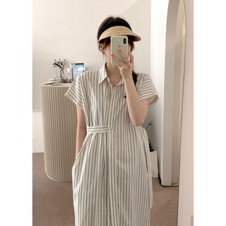 พร้อมส่ง ! Strip minimal dress 🥨🍰C3559 เดรสยาวมินิมอล เดรสยาวลายทาง เดรสมินิมอง ชุดทำงานผู้หญิง เดรสสไตล์เกาหลี