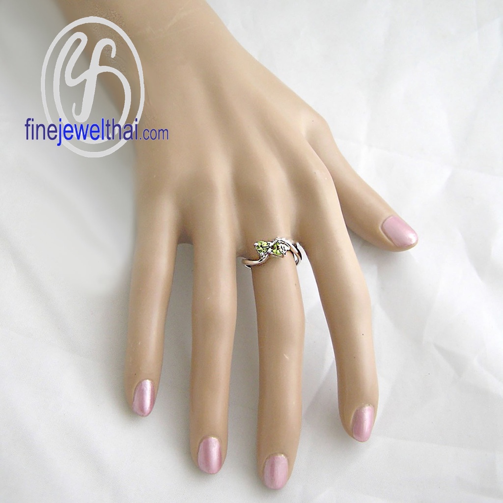 finejewelthai-แหวนเพอริดอท-เพอริดอท-แหวนพลอย-แหวนเงินแท้-พลอยประจำเดือนเกิด-peridot-silver-ring-birthstone-r1159pd