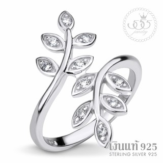 555jewelry แหวนเงินแท้ Silver 925 รูปช่อใบมะกอก ดีไซน์สวย รุ่น MD-SLR028 - แหวนสวยๆ แหวนผู้หญิง (SLR-B1)