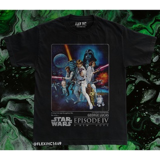 เสื้อยืด พิมพ์ลายโปสเตอร์ภาพยนตร์ Star Wars Episode IV A New Hope สไตล์วินเทจ ขนาดใหญ่
