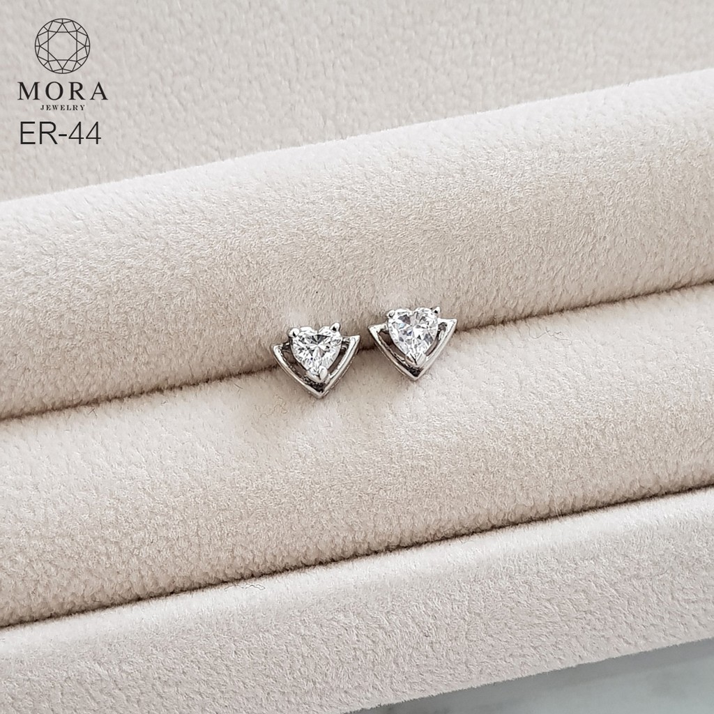 ต่างหูเพชร-cz-ทรงหัวใจ-ต่างหูทรงหัวใจ-ต่างหูแฟชั่น-ต่างหูรูปหัวใจ-น่ารักสดใส-สวยเทียบเพชรแท้-by-mora-jewelry-diamond