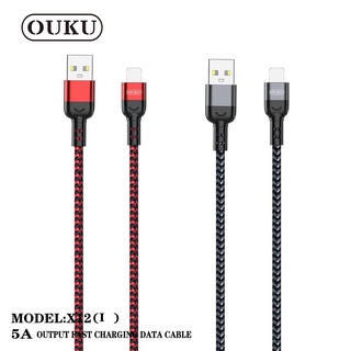 OUKU X12 สายชาร์จ สายถัก KingKong Data Cable ยาว 1เมตร จ่ายไฟ 5A สายคิงคอง สำหรับ L Cable / Micro USB / Type-C ของแท้