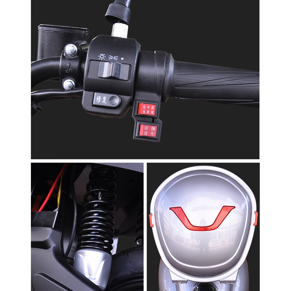 รถไฟฟ้า-มอเตอร์ไซค์ไฟฟ้า-electric-motorbike-สกู๊ตเตอร์ไฟฟ้า-กำลังมอเตอร์-1200w-60v-ความเร็วสูงสุด-55km-h