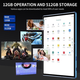 ภาพขนาดย่อของภาพหน้าปกสินค้า2022 ใหม่ล่าสุด Tablet 12+512GB 5G อินเตอร์เนตเท็ปเล็ต 10นิ้ว สลิม แท็บเล็ตราคาถูก รองรับ 2 ซิมการ ไอแพด สำนักงาน จากร้าน ux7kp7vgrc บน Shopee