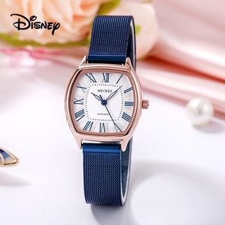 Disney นาฬิกาข้อมือดิสนีย์ สายบาง กันน้ํา ทรงสี่เหลี่ยม ลายดิสนีย์ แฟชั่นเรียบง่าย สําหรับผู้หญิง