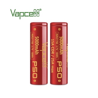 [ได้ถ่าน 2 ก้อน]Vapcell P50 INR21700 5000mAh 3.7V ของแท้ เช็คโค๊ตได้