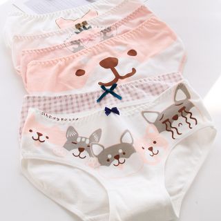 สินค้า กางเกงในL-XL​น้องหมาโทนสีชมพูขาว กางเกงในผ้าฝ้าย กางเกงชั้นใน