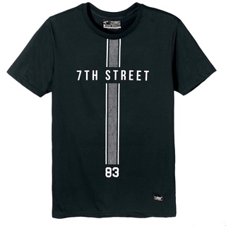 เสื้อยืดผ้าฝ้ายพิมพ์ลายขายดี ✐✌7th Street เสื้อยืด รุ่น AML006 สีกรมท่า