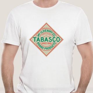 เสื้อยืดผ้าฝ้ายพรีเมี่ยม เสื้อยืดลําลอง ผ้าฝ้าย แขนสั้น คอกลม พิมพ์ลายตลก Tabasco Sauce Heather Label สําหรับผู้ชาย