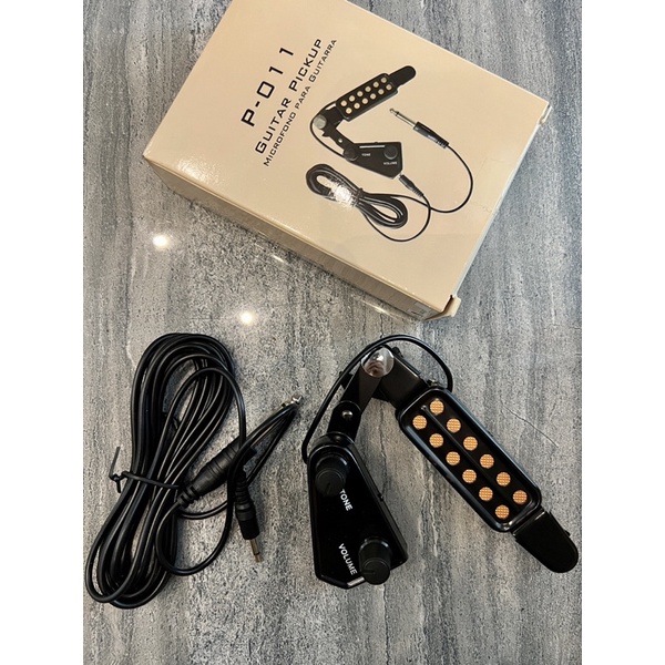 Pickup กีต้าร์โปร่ง P-011, P-012 แบบไม่ต้องเจาะกีต้าร์ มีโวลลุ่ม ปรับ ...