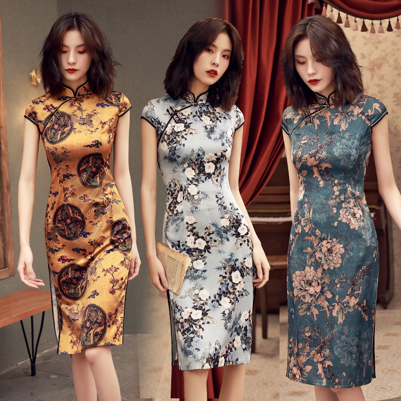 ผู้หญิงผ้าฝ้ายชุด-cheongsam-ใหม่ฤดูร้อนวินเทจจีนเครื่องแต่งกายขนาดบวกหญิงที่สง่างามบางชุดสาวไหม