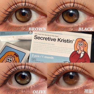 Hapa kristin รุ่นSecretive-คอนเเทคเลนส์เกาหลีรายเดือน (Hydrogenค่าอมน้ำสูงถึง48%)Olens Idollens