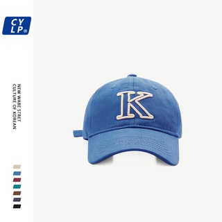 หมวกเบสบอล แบบนิ่ม ปักลายตัวอักษร K แบบเรียบง่าย สไตล์เกาหลี
