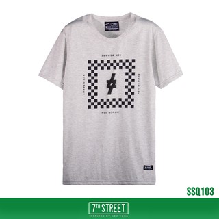 7th Street เสื้อยืด รุ่น SSQ103 Square Checkered-ทอปเทา ของแท้ 100%