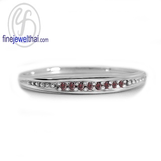 Finejewelthai-แหวนโกเมน-โกเมน-แหวนมินิมอล-แหวนเงินแท้-พลอยประจำเดือนเกิด-Garnet-Silver-Ring-Birthstone-R1371gm